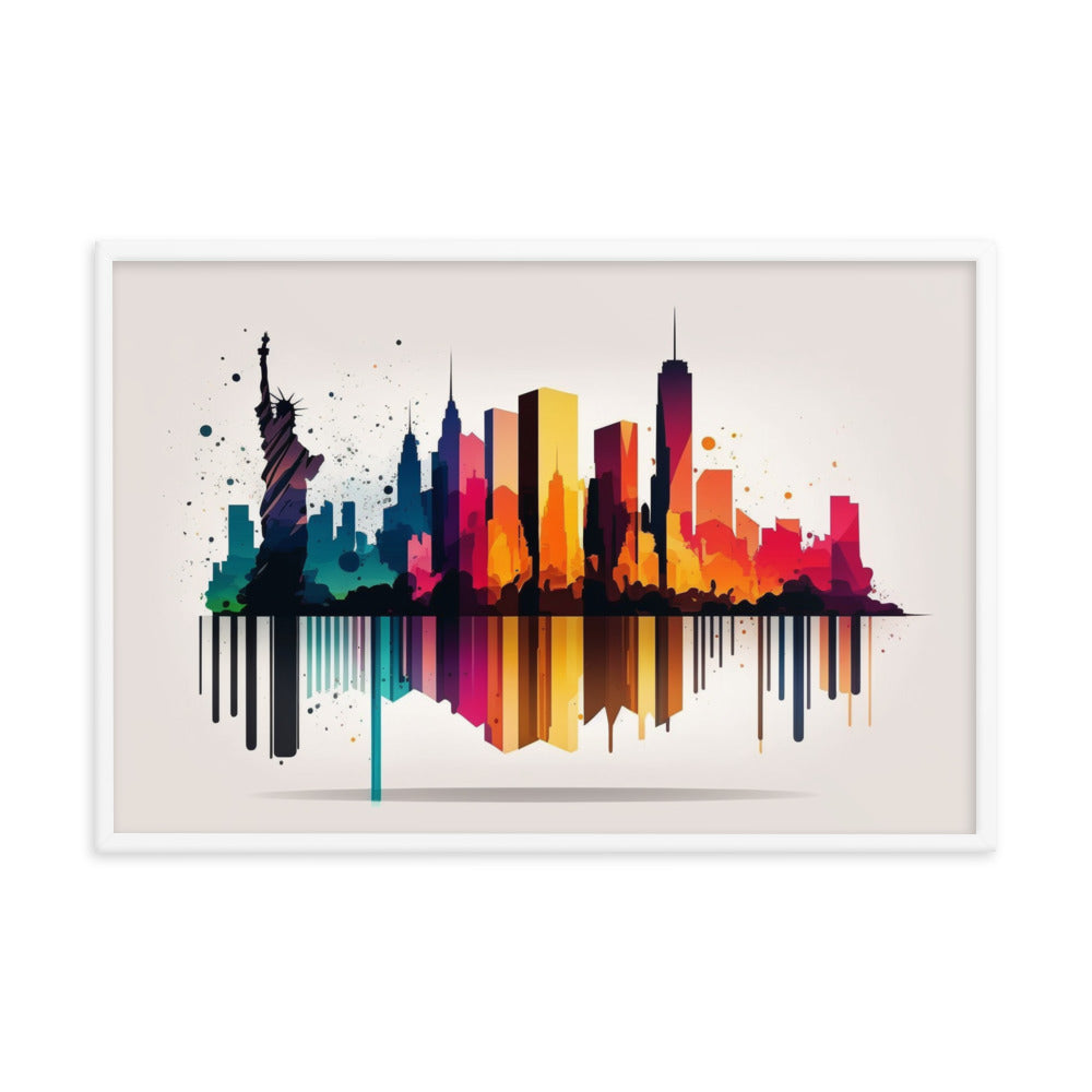 NYC Dawn Abstract Framed poster
