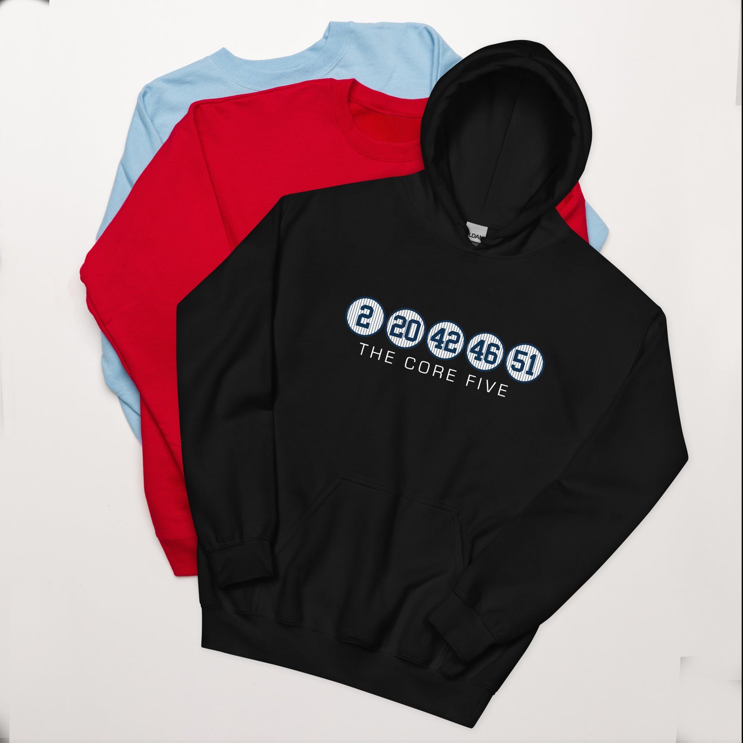 Core Five with Numbers and Text Unisex Hoodie