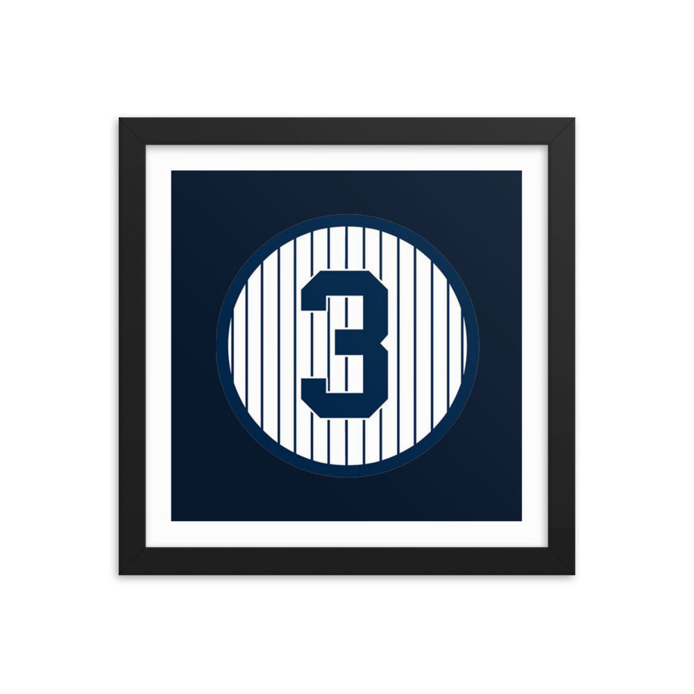 3 Retired Babe Ruth Framed poster 12 in x 12 in