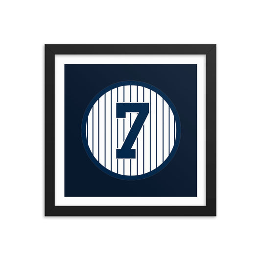 7 Retired Mickey Mantle Framed poster 12 in x 12 in