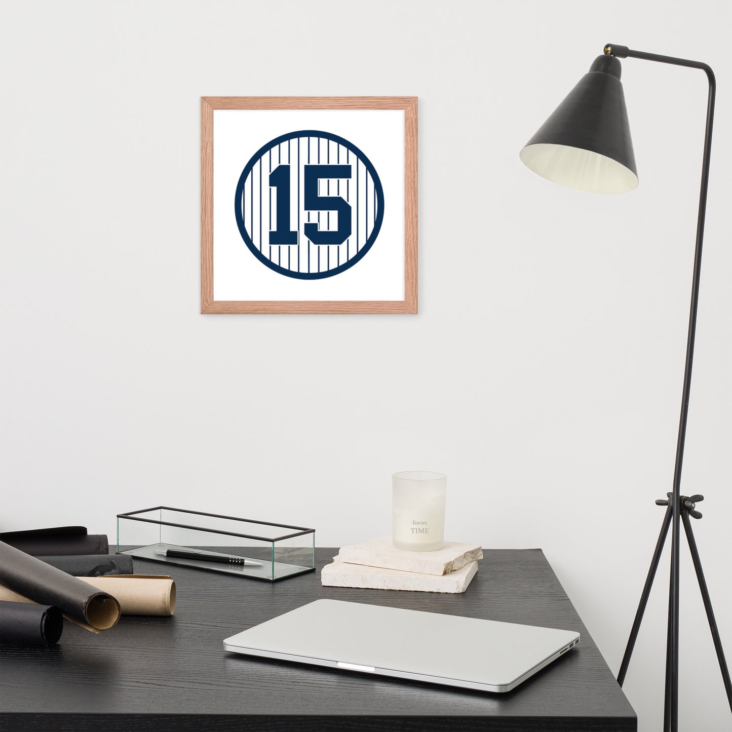 15 White Background Thurman Munson Framed poster 12 in x 12 in
