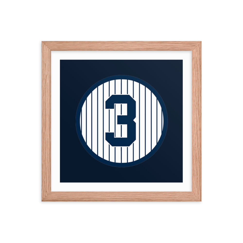 3 Retired Babe Ruth Framed poster 12 in x 12 in