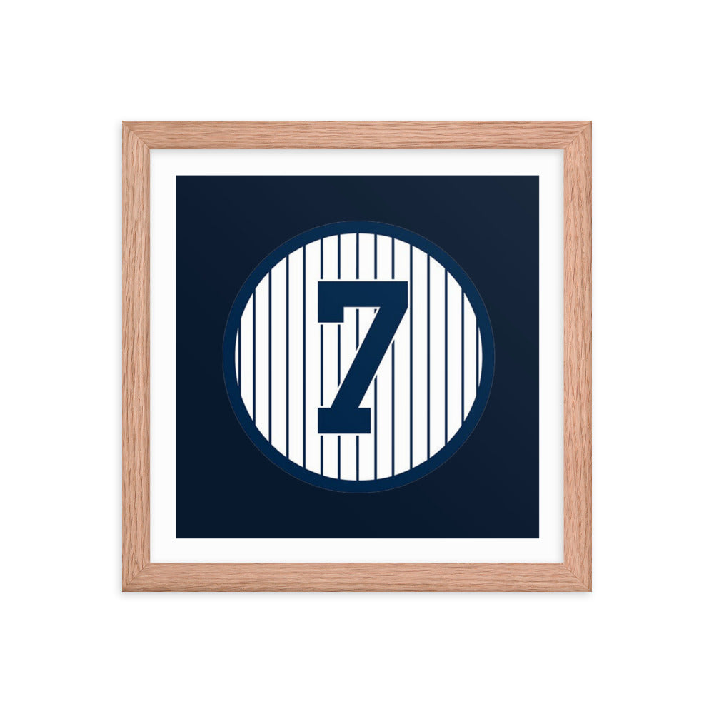 7 Retired Mickey Mantle Framed poster 12 in x 12 in