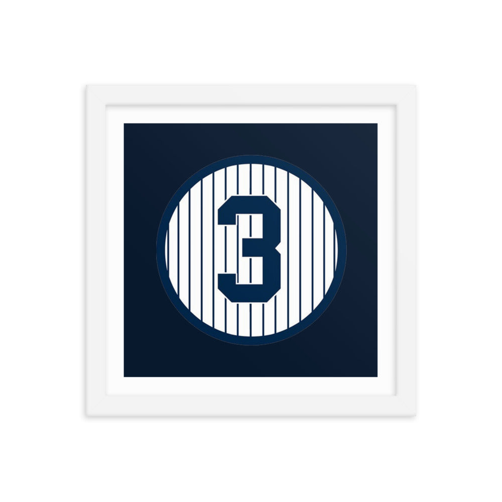 3 Retired Babe Ruth Framed poster 12 in x 12 in