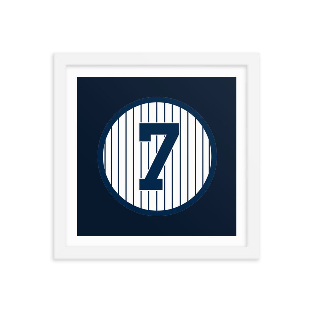 7 Retired Mickey Mantle Framed poster 12 in x 12 in