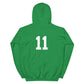 Volpe Silhouette with Number 11 Unisex Hoodie